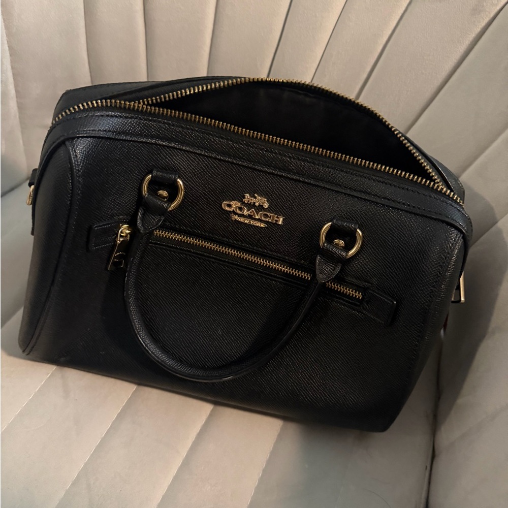 Coach Black Satchel with Gold Details